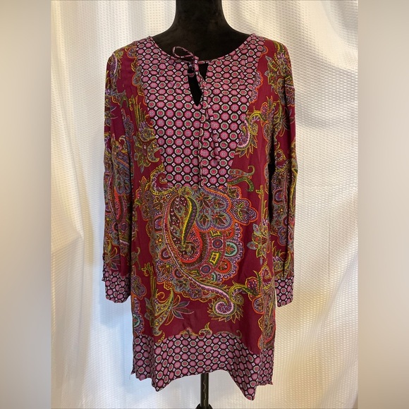 Olive Hill 3/4 sleeve large paisley print blouse size large - Picture 1 of 6